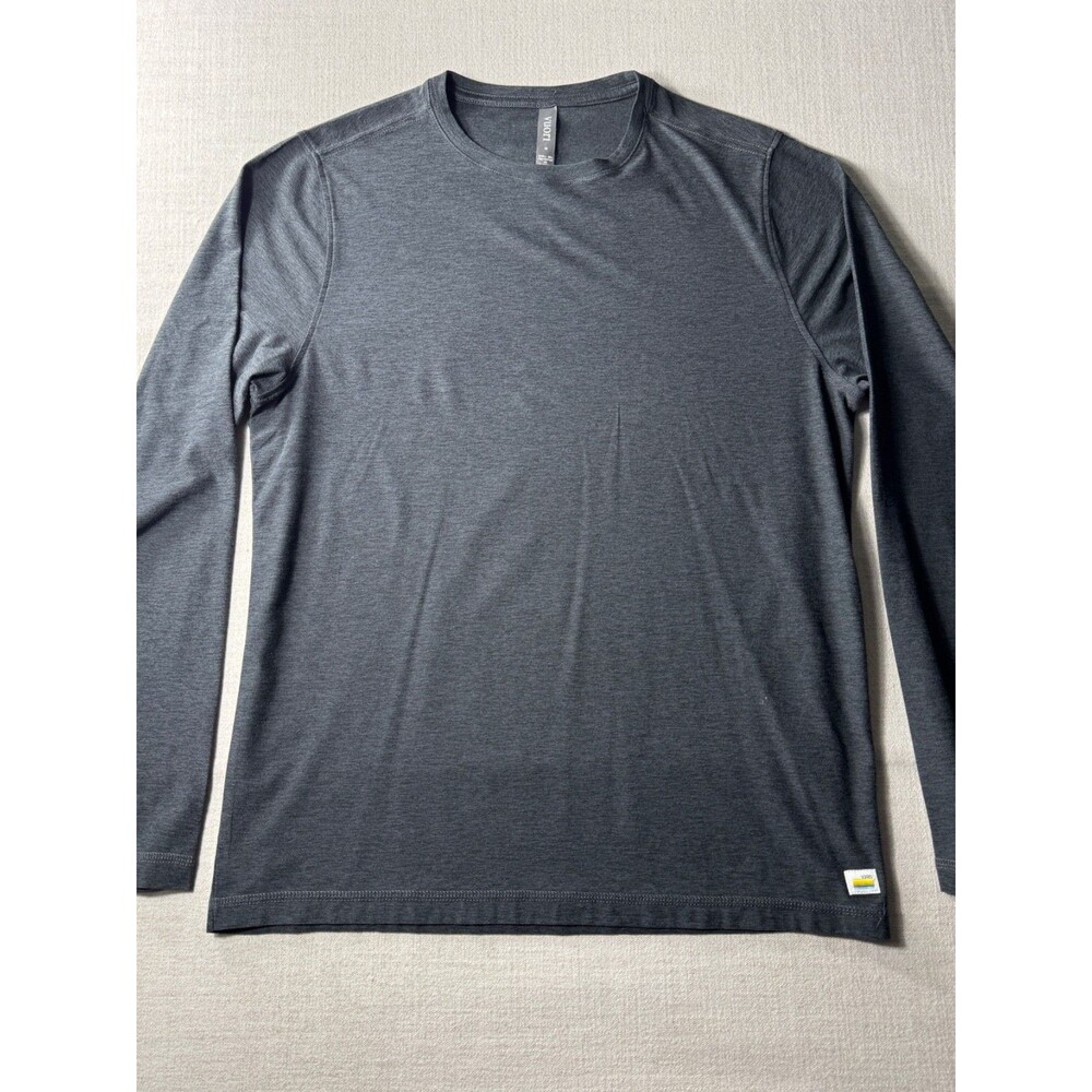 Vuori Men’s Strato Tech T Long Sleeve Performance Shirt Gray M Stretch Athletic